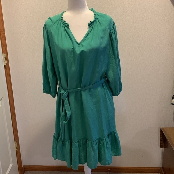 NWT Knox Rose Light Green Spring/Summer Midi Dress. Slip On with belted waist. M - Picture 1 of 10